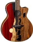 Luna Vista Bear Acoustic Electric Bass Tropical Wood with Case Body Angled View